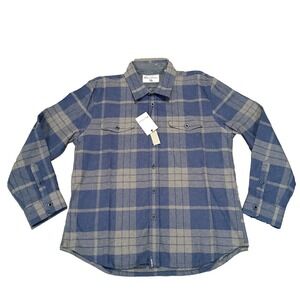 Robert Graham Dalton Shirt Mens Size 2XL Blue Gray Plaid Fit Long Sleeve Flannel
